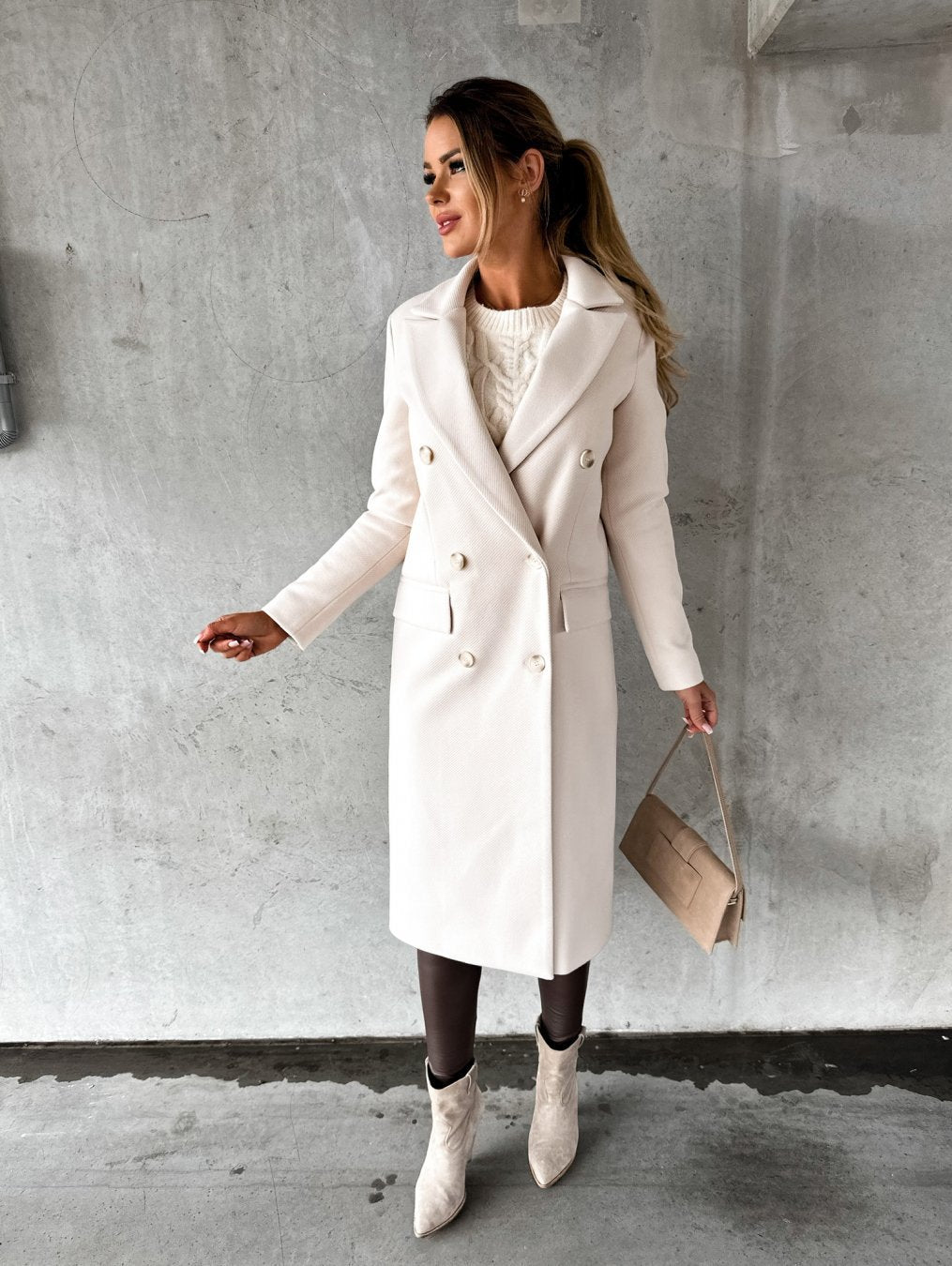Elegante cappotto lungo da donna
