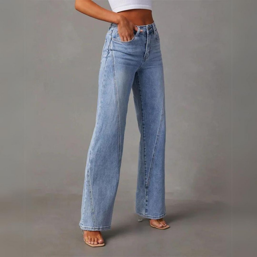 Jeans larghi a vita alta da donna