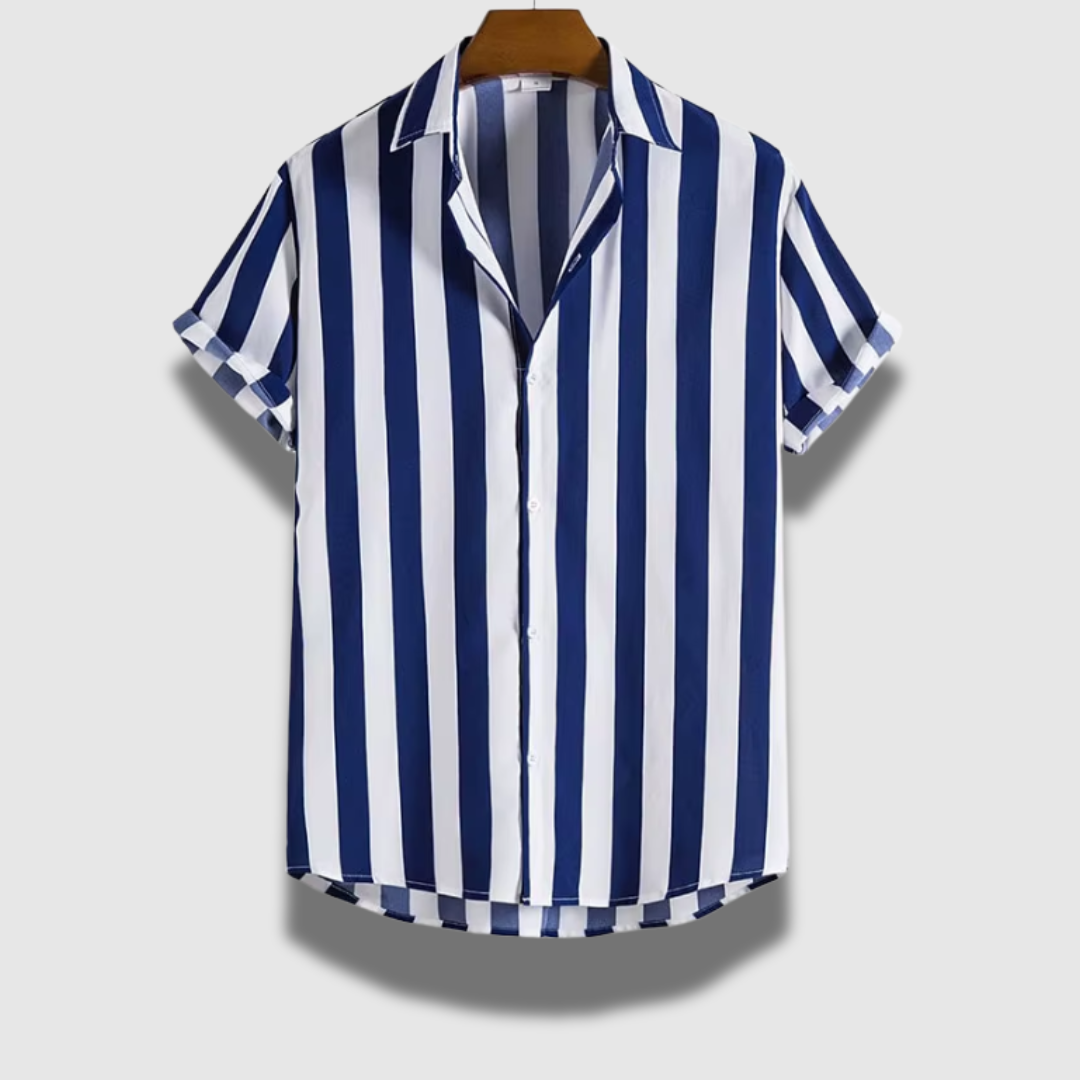Camicia classica leggera a maniche corte a righe da uomo
