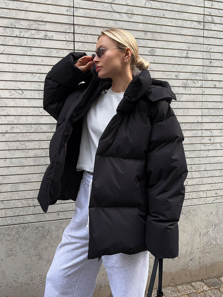 Giacca trapuntata con cappuccio da donna - Cappotto invernale elegante e confortevole
