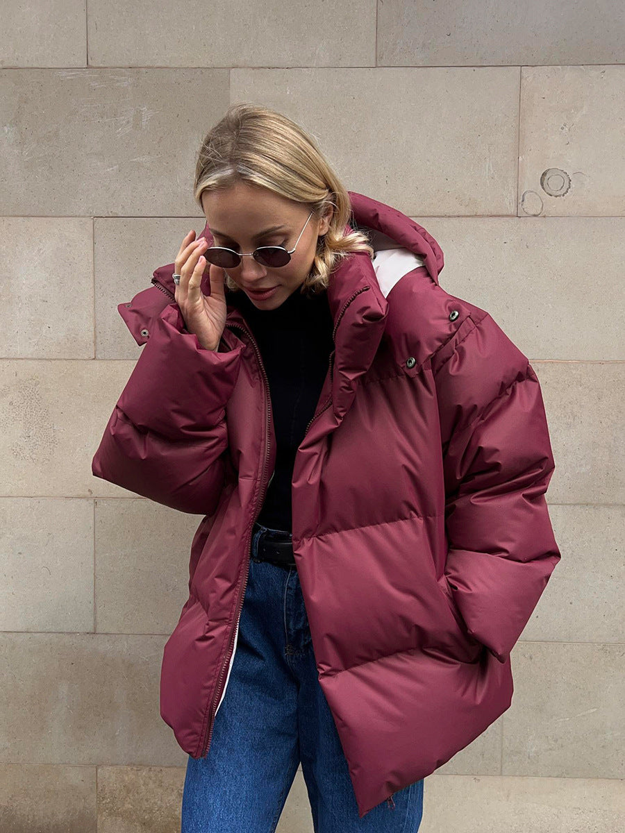 Giacca trapuntata con cappuccio da donna - Cappotto invernale elegante e confortevole
