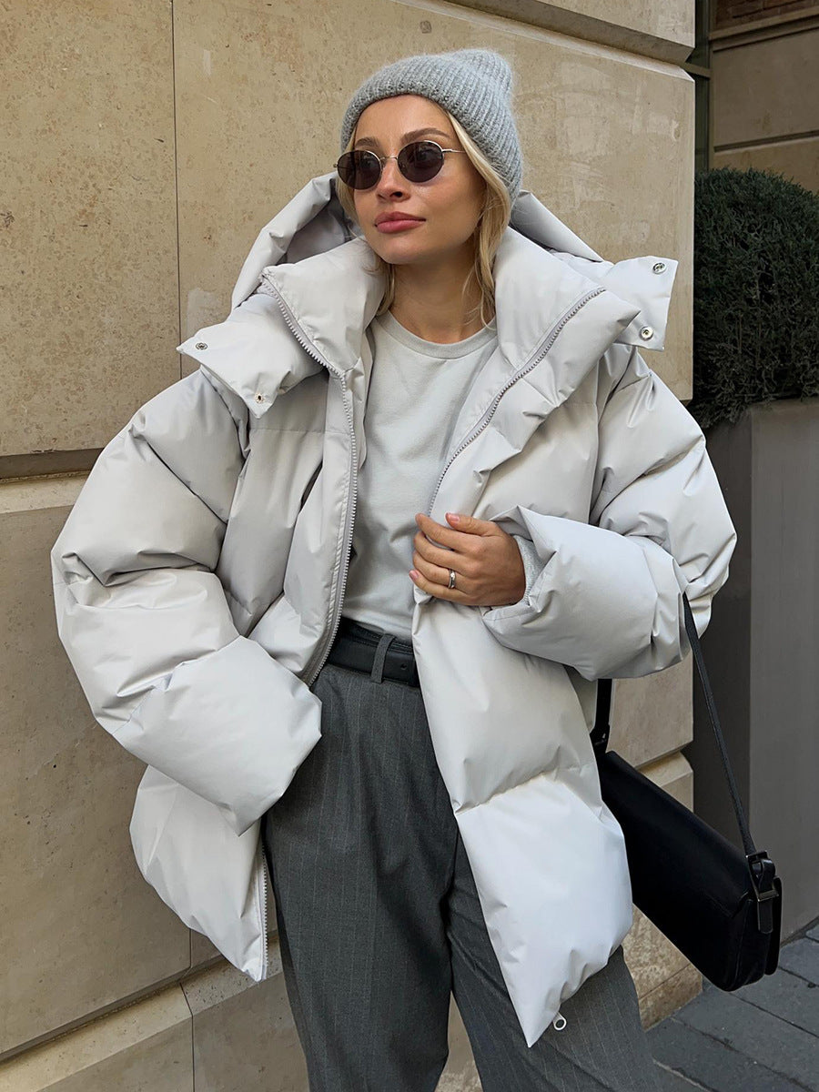 Giacca trapuntata con cappuccio da donna - Cappotto invernale elegante e confortevole