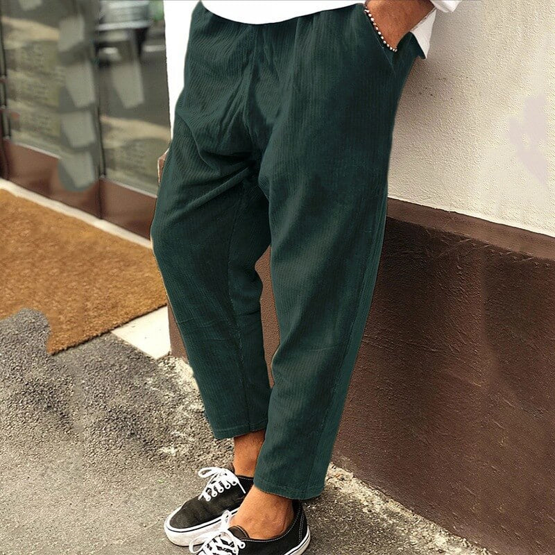 Pantaloni larghi a coste vintage da uomo - eleganti e comodi