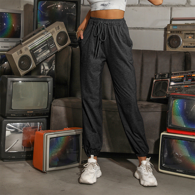 Pantaloni da jogging casual da donna con coulisse – Vestibilità rilassata