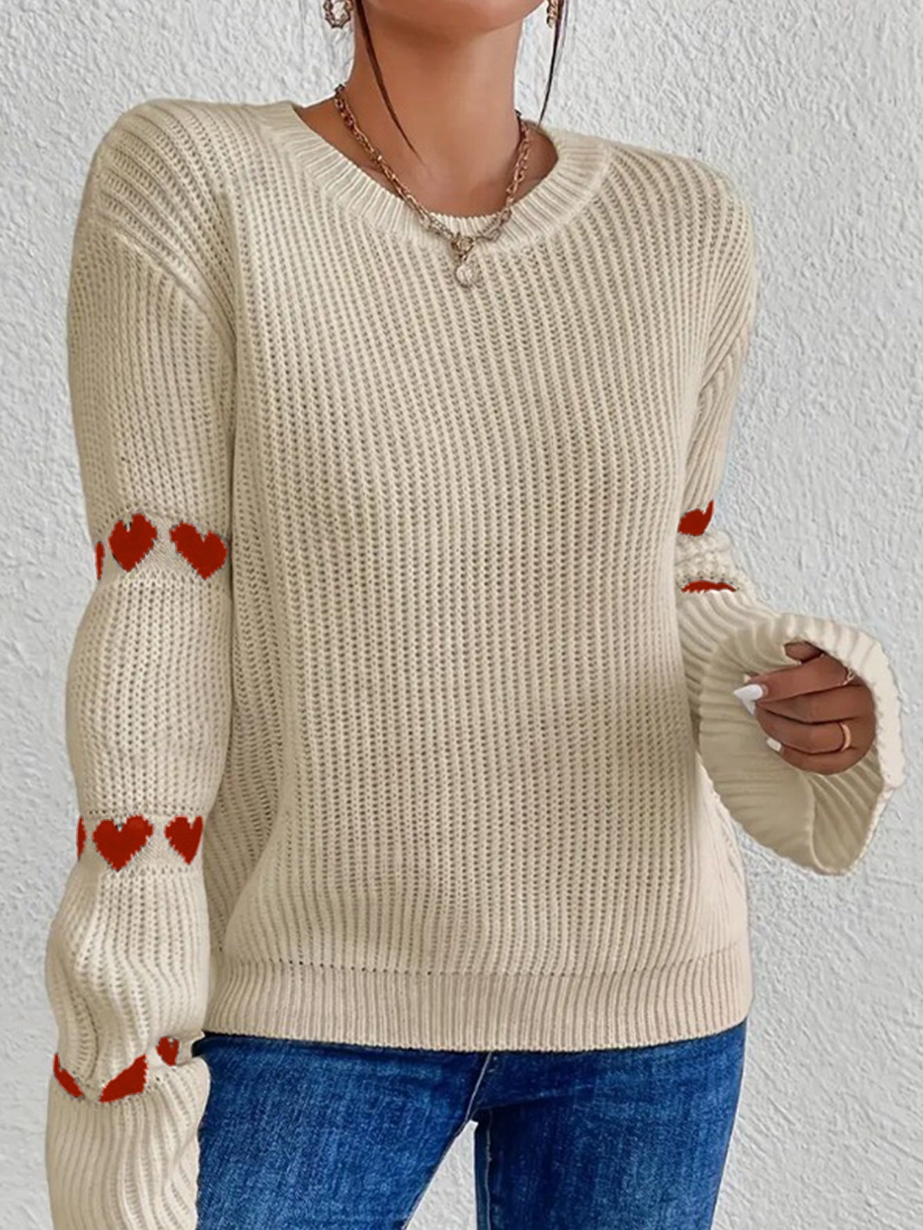 Maglione girocollo da donna dalla vestibilità comoda - Maglia comoda