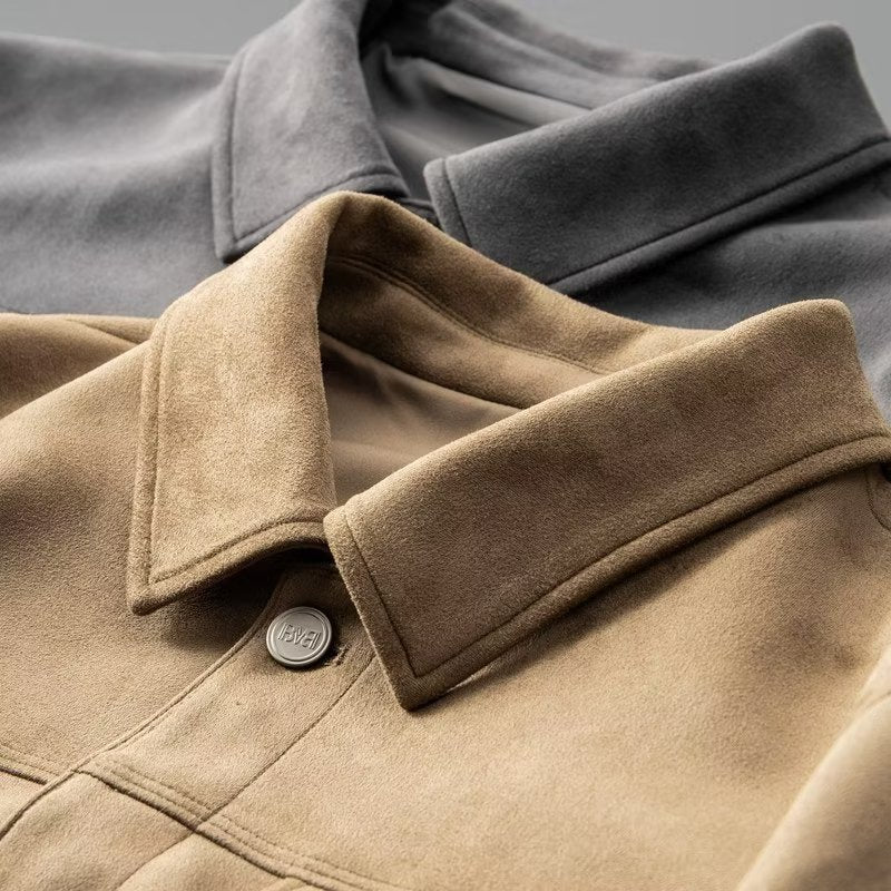 Giacca in pelle scamosciata da uomo | Elegante e resistente | Design senza tempo