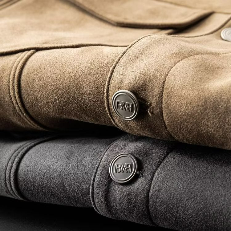 Giacca in pelle scamosciata da uomo | Elegante e resistente | Design senza tempo
