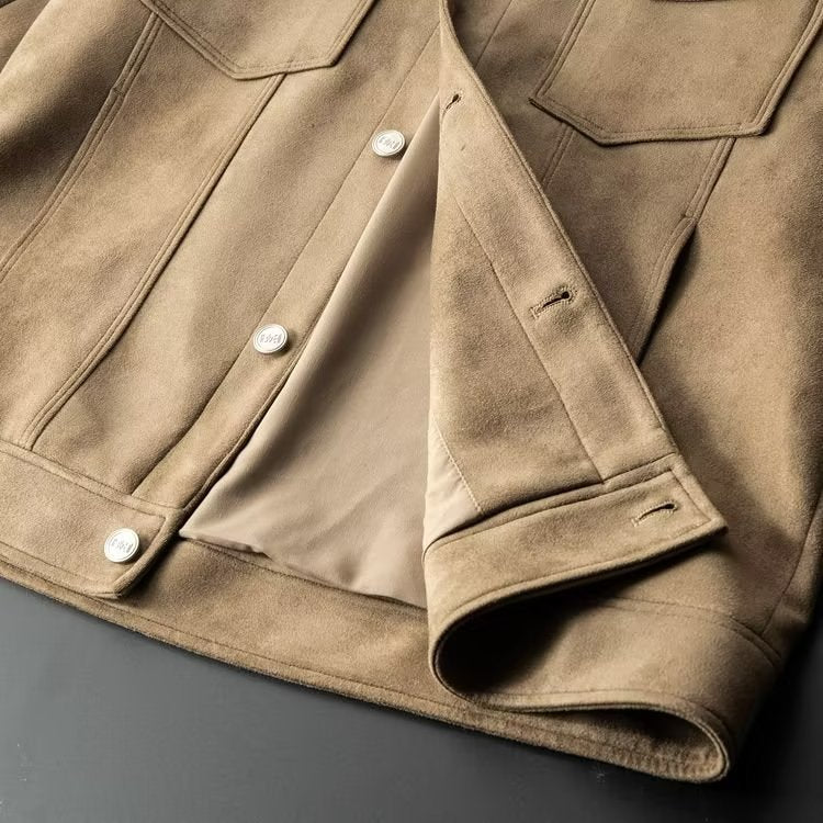 Giacca in pelle scamosciata da uomo | Elegante e resistente | Design senza tempo