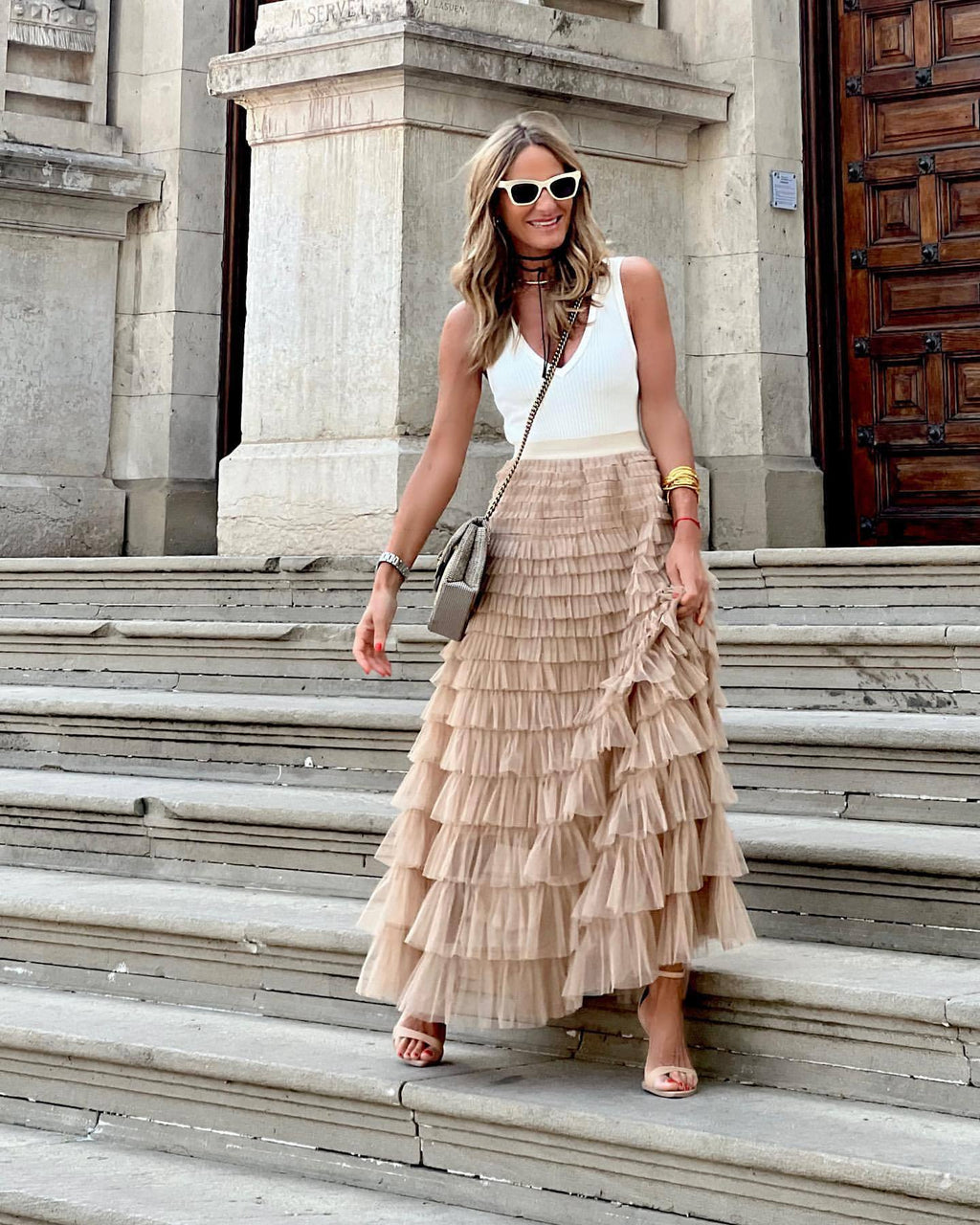 Maxi gonna sofisticata in tulle da donna