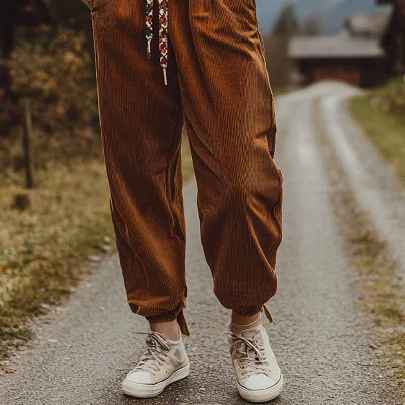Pantaloni casuale marroni alla moda da donna - Comodi