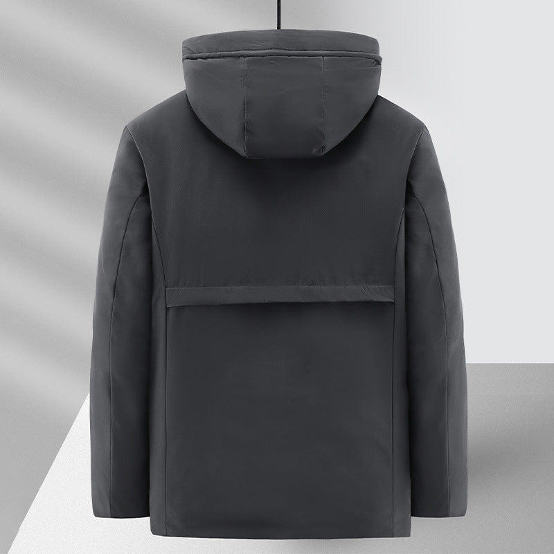 Giacca invernale con cappuccio premium da uomo - Cappotto ampio con cerniera e fodera in pile