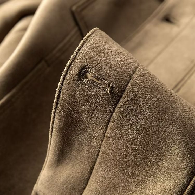 Giacca in pelle scamosciata da uomo | Elegante e resistente | Design senza tempo