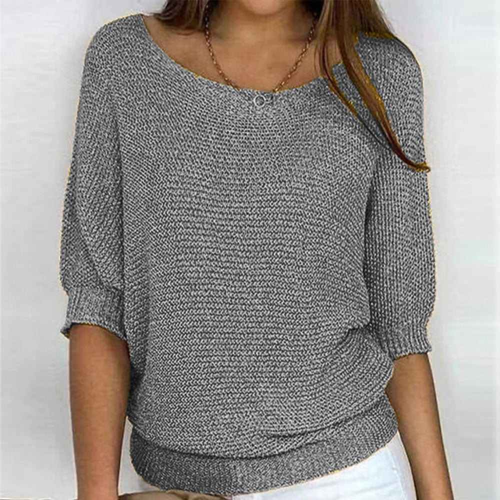 Maglione casual da donna con scollo a barca - Maglione comodo ed elegante