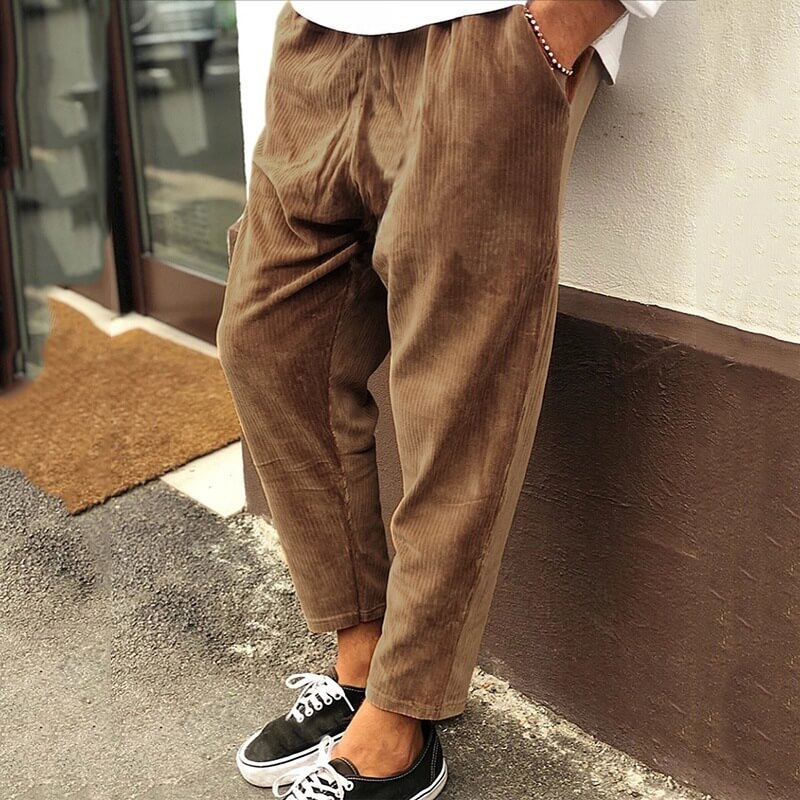 Pantaloni larghi a coste vintage da uomo - eleganti e comodi
