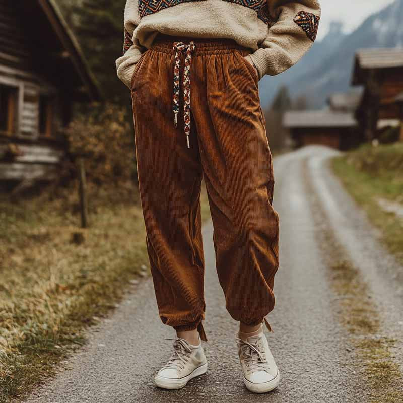 Pantaloni casuale marroni alla moda da donna - Comodi