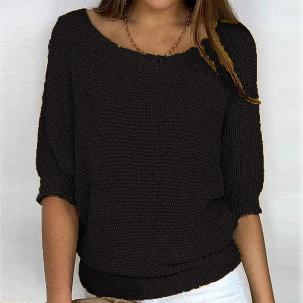 Maglione casual da donna con scollo a barca - Maglione comodo ed elegante