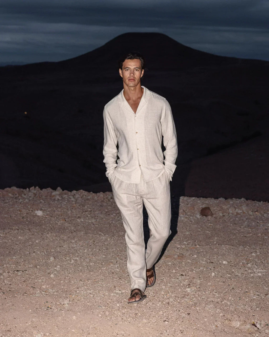 Set di pantaloni da uomo in lino di tendenza e di qualità superiore
