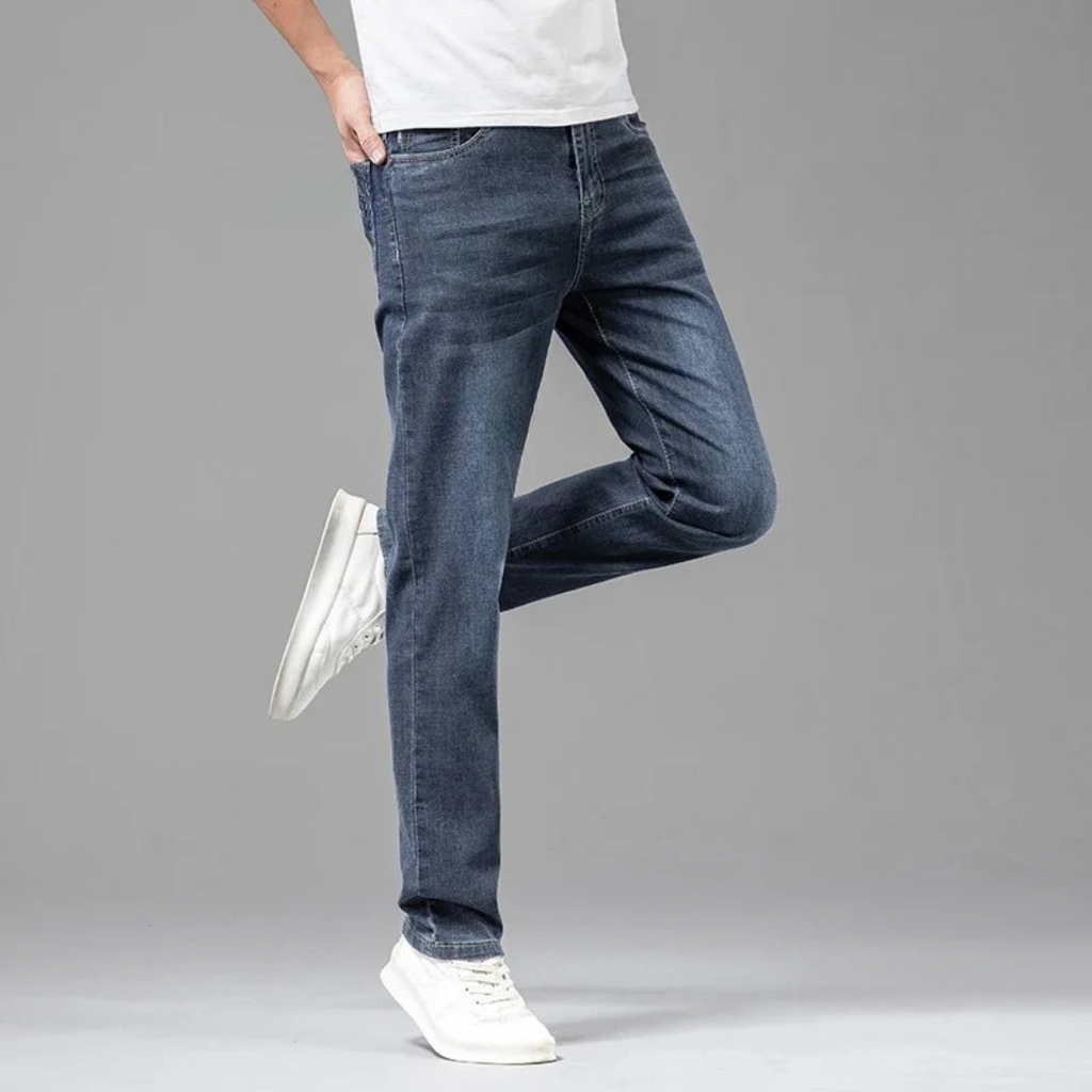 Uomo premium resistenti taglio dritto aderente Jeans – Denim pantaloni