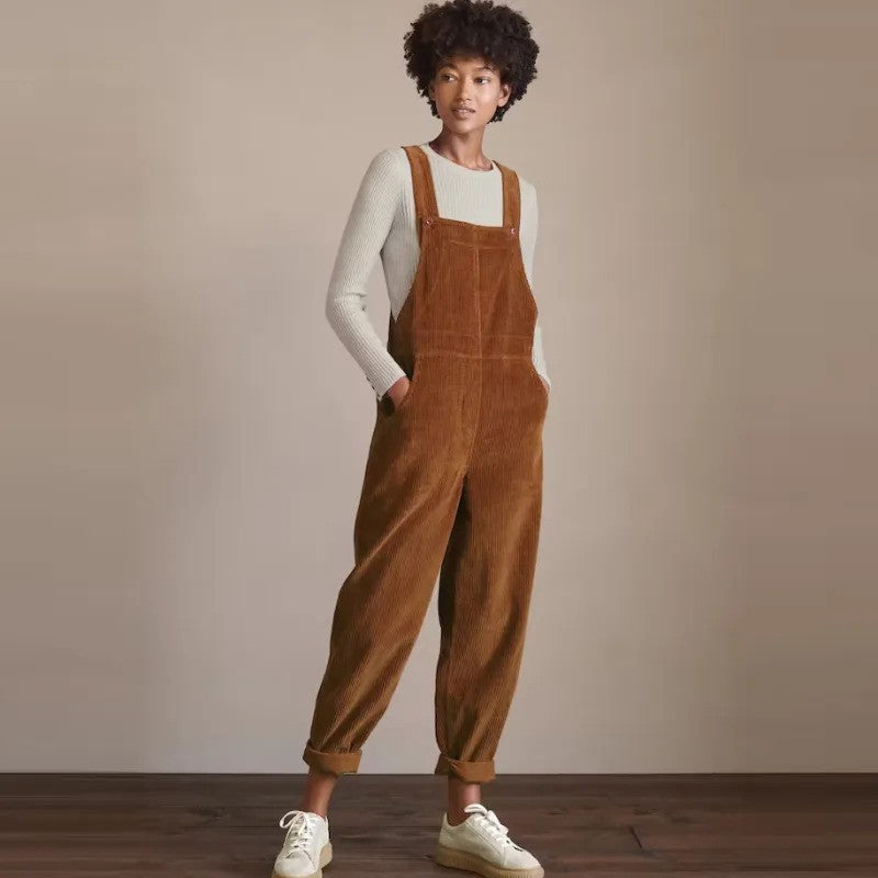 Tuta oversize in velluto a coste da donna – Look casual chic