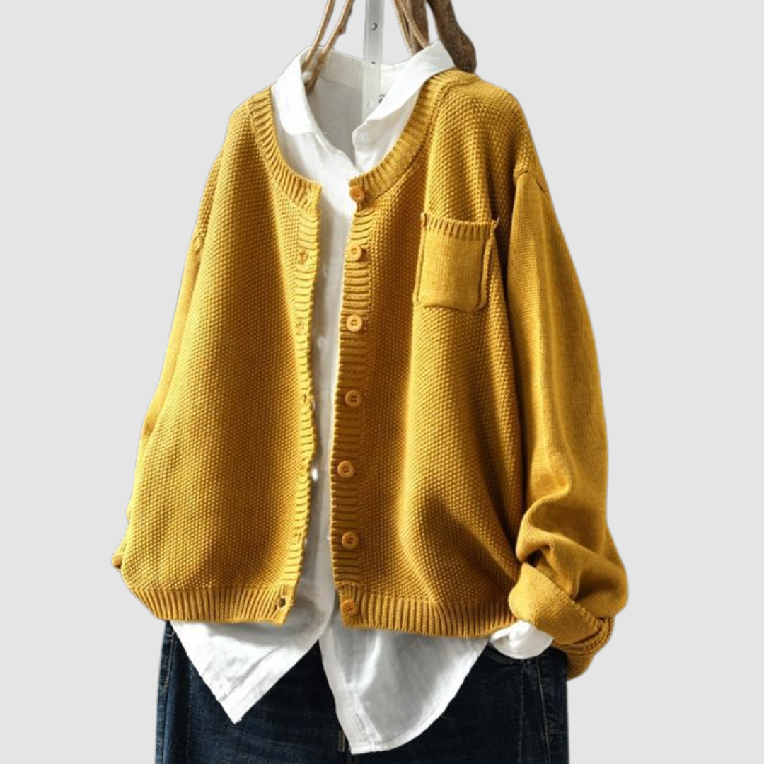 Comodo gilet in maglia a coste da donna - Maglieria elegante