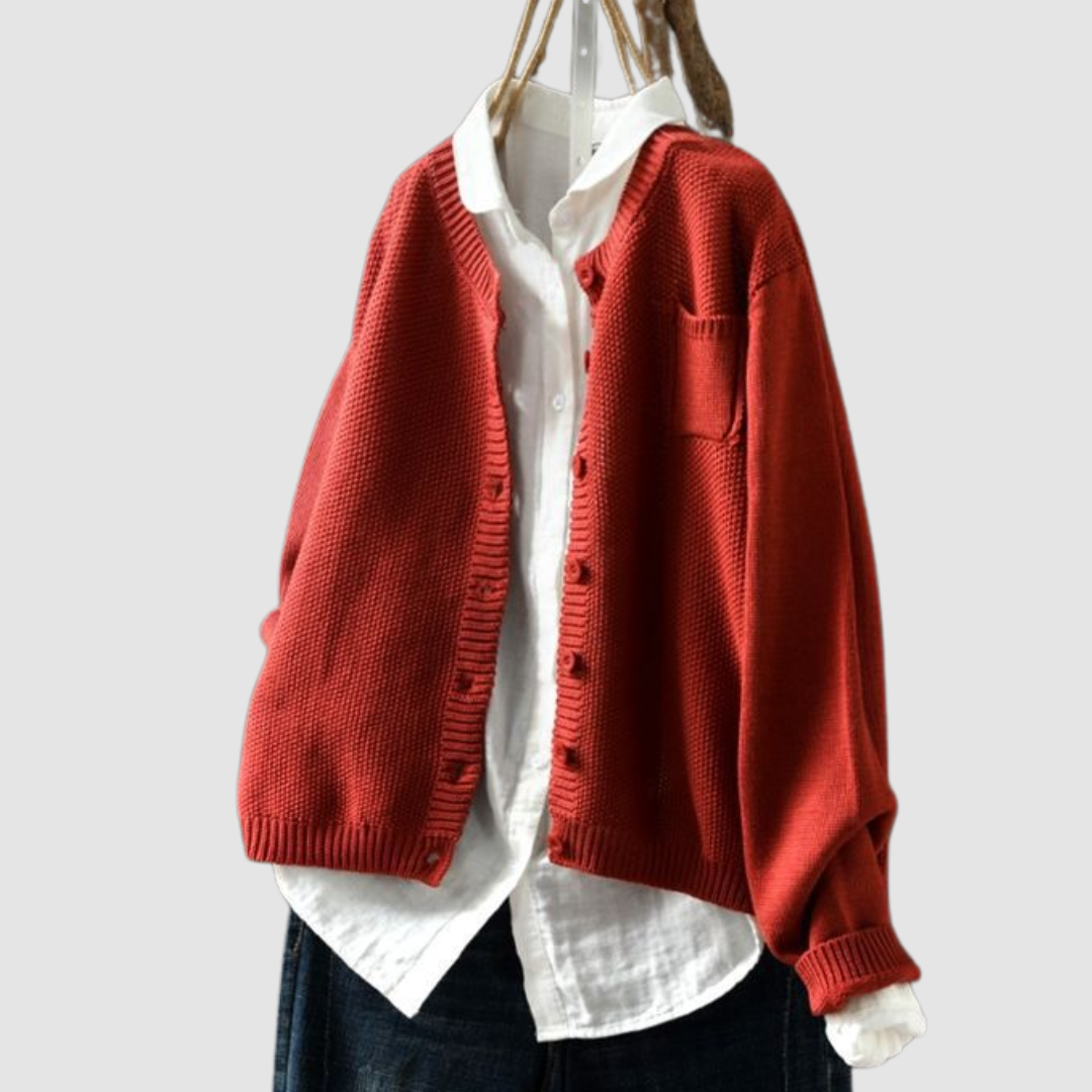 Comodo gilet in maglia a coste da donna - Maglieria elegante