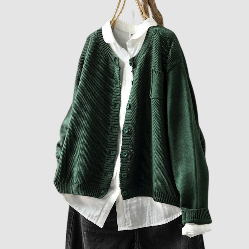 Comodo gilet in maglia a coste da donna - Maglieria elegante