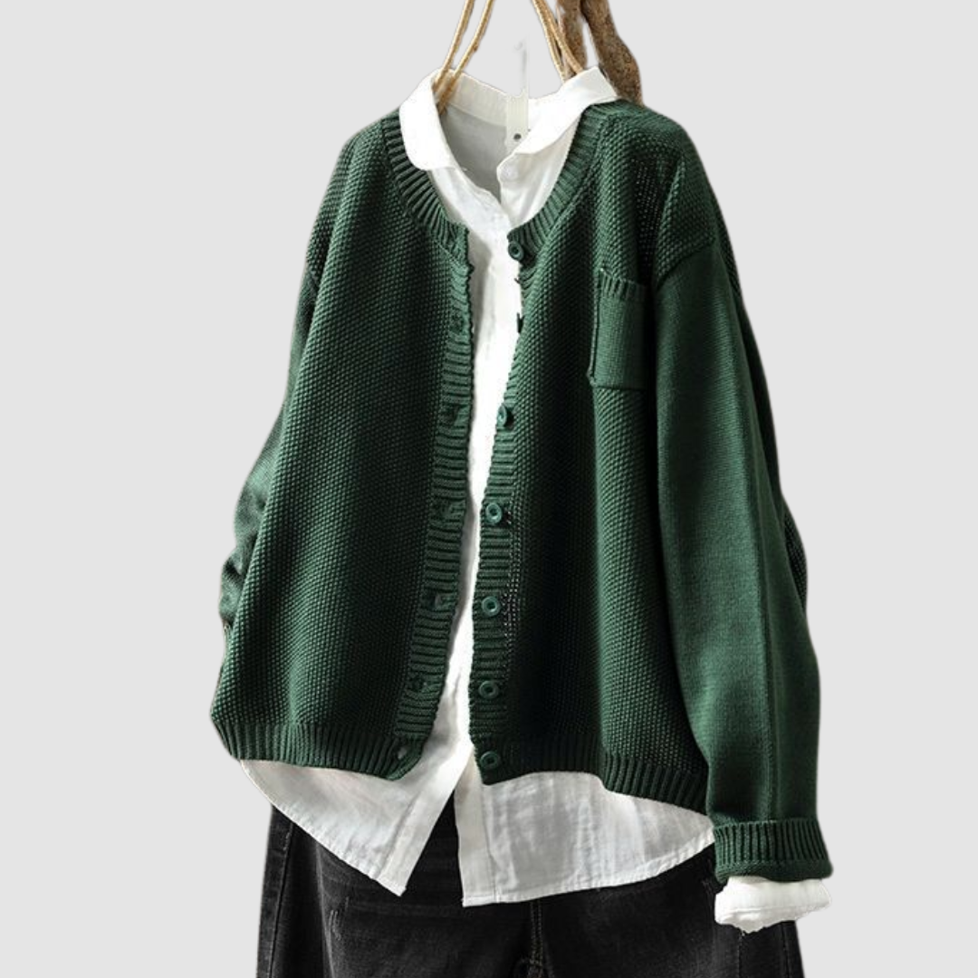Comodo gilet in maglia a coste da donna - Maglieria elegante