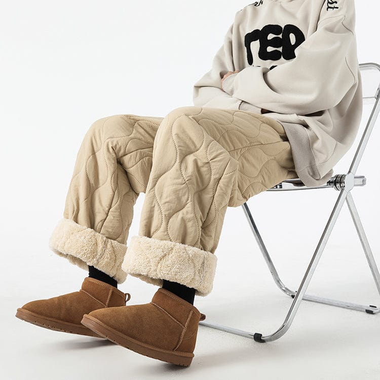 Pantaloni invernali trapuntati larghi da uomo - Pantaloni caldi e comodi