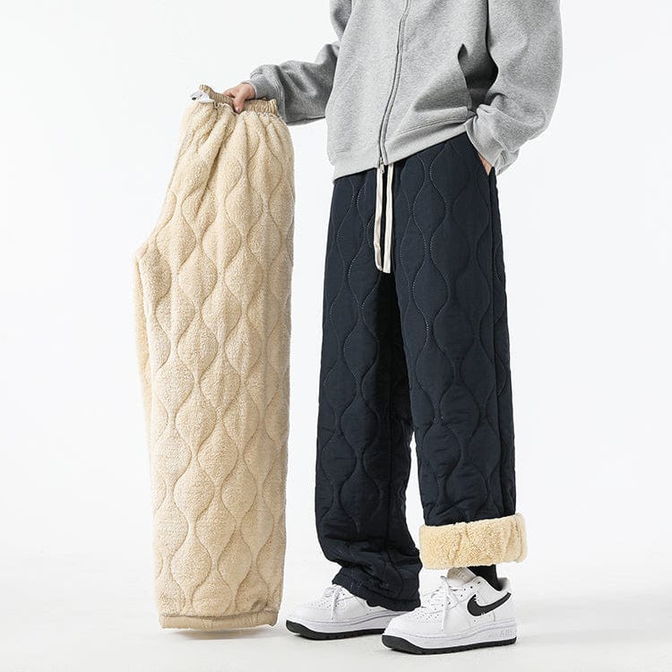 Pantaloni invernali trapuntati larghi da uomo - Pantaloni caldi e comodi