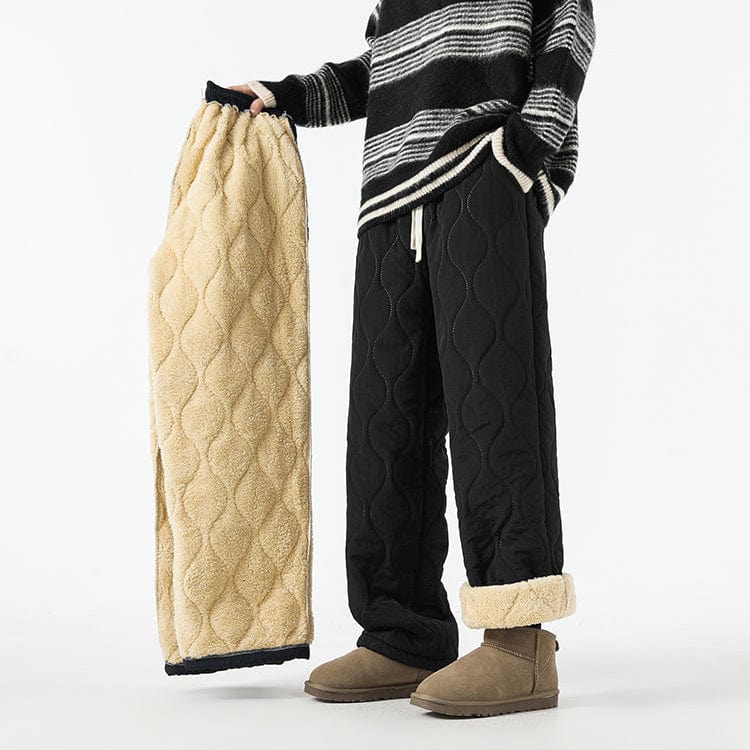 Pantaloni invernali trapuntati larghi da uomo - Pantaloni caldi e comodi