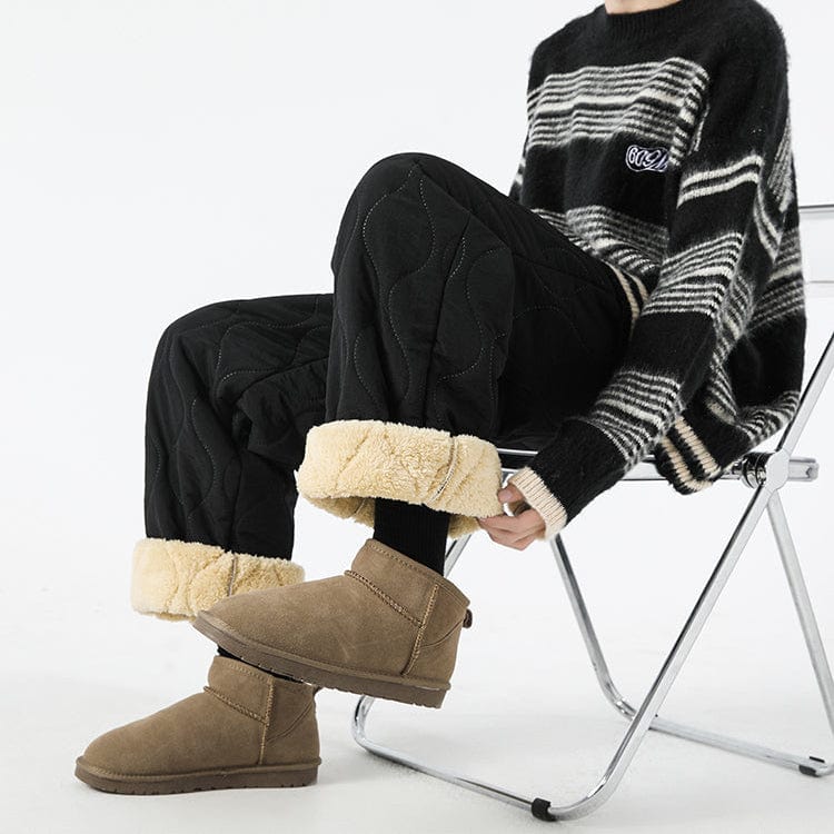 Pantaloni invernali trapuntati larghi da uomo - Pantaloni caldi e comodi