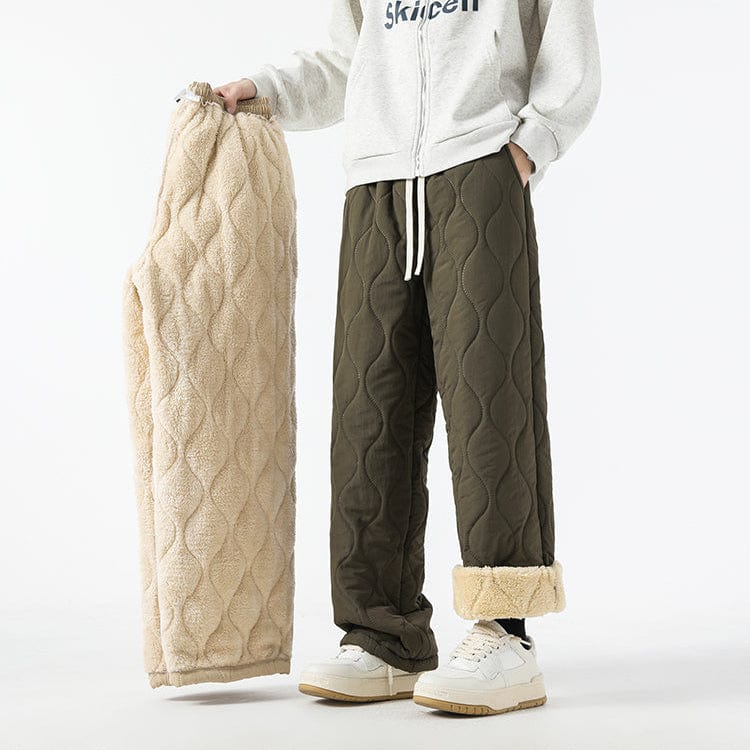 Pantaloni invernali trapuntati larghi da uomo - Pantaloni caldi e comodi