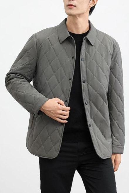 Giacca Trapuntata Geometrica da Uomo – Vestibilità Regolare Casual e Confortevole
