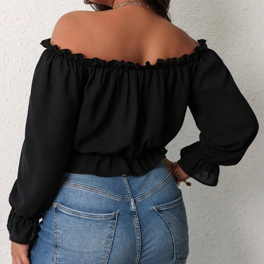 Camicetta da donna chic e di tendenza senza spalla