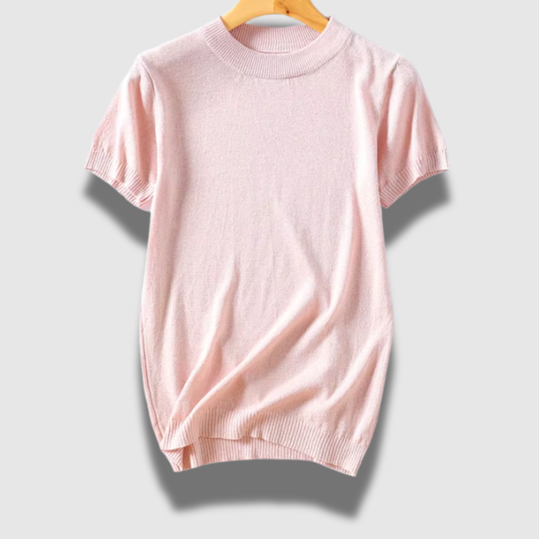 Maglione donna chic leggero a maniche corte lucido