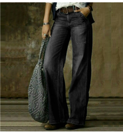 Jeans a gamba larga in stile vintage da donna – Vestibilità rilassata