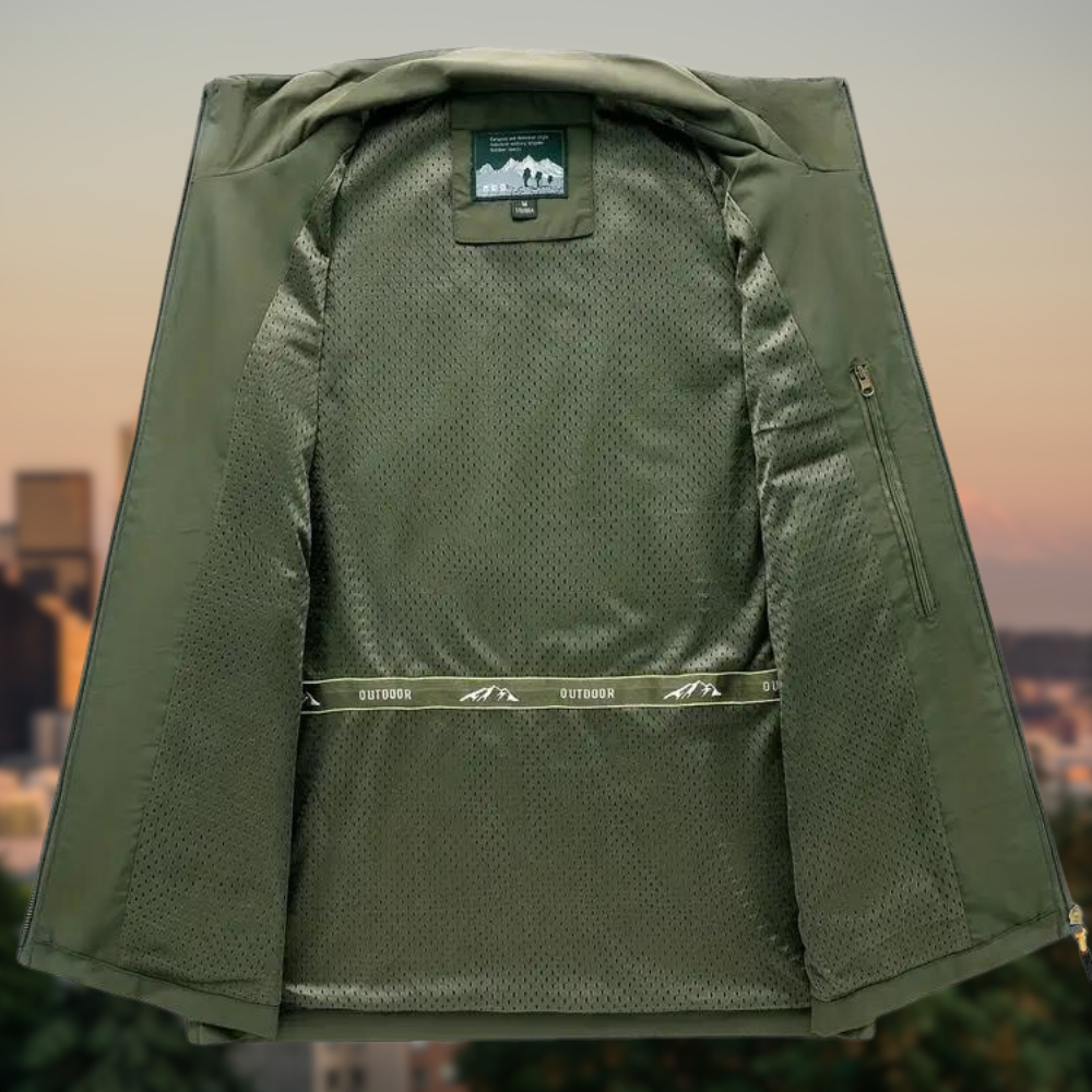 Gilet da uomo con zip multi-tasche