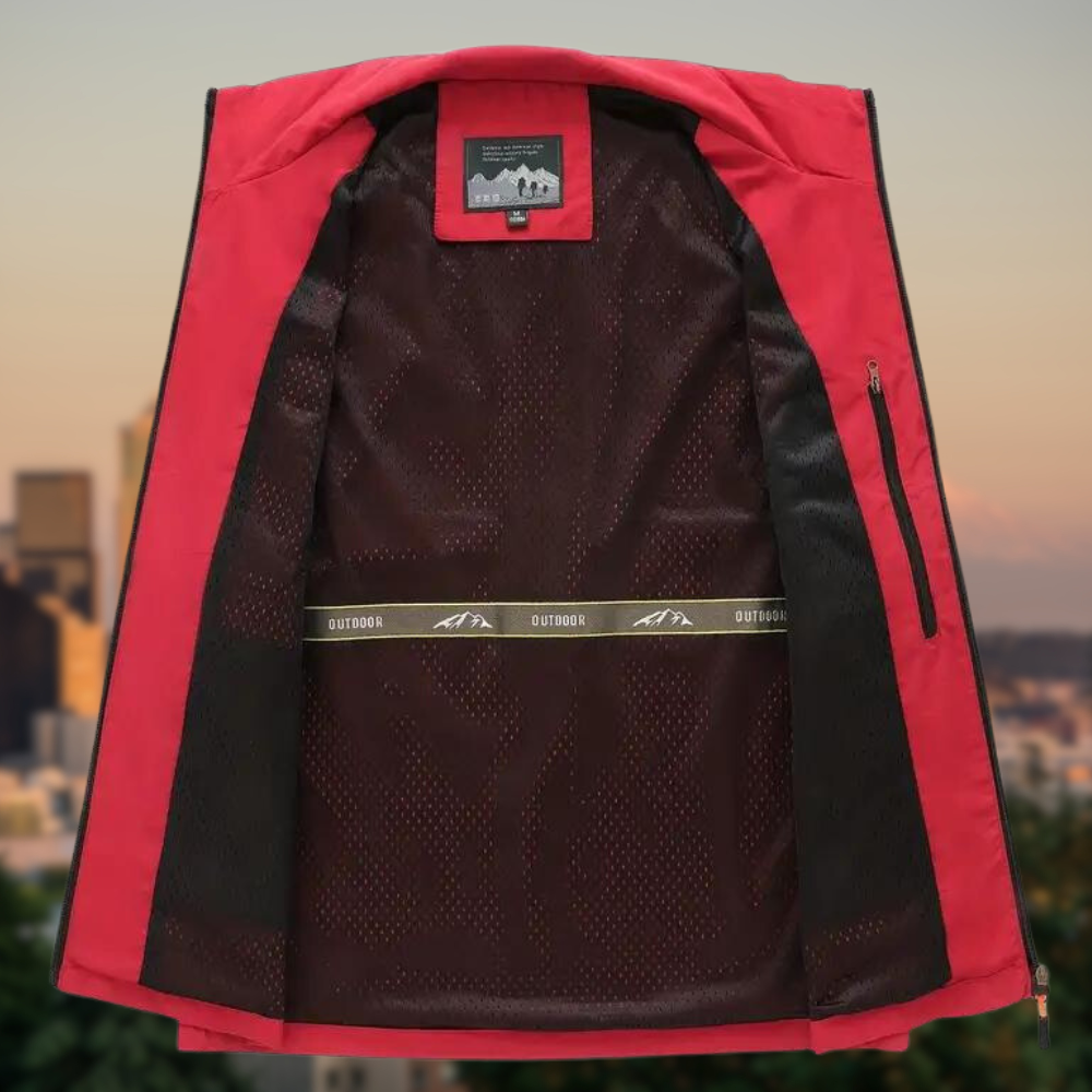 Gilet da uomo con zip multi-tasche