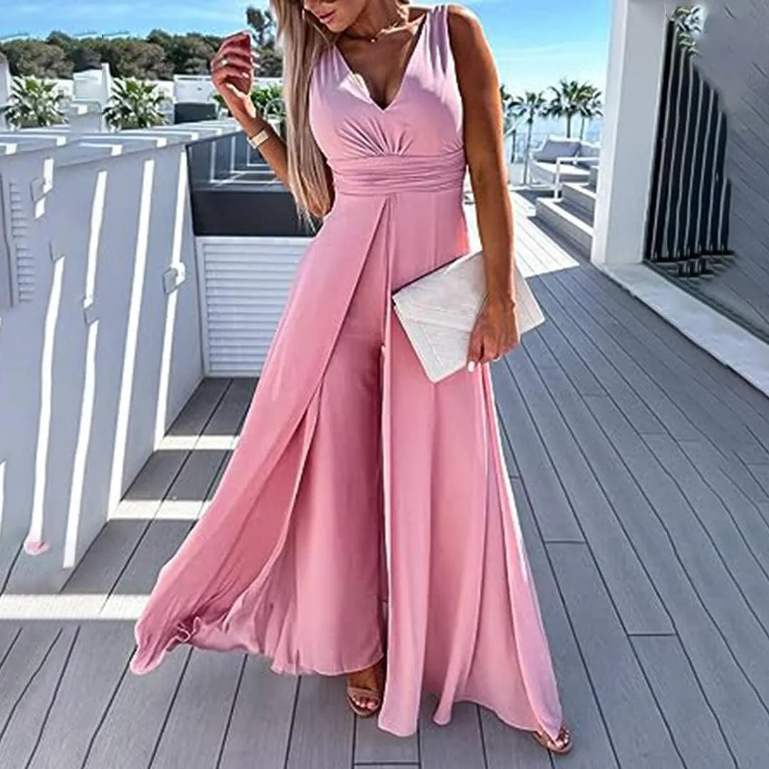 Tuta in denim da donna alla moda e comoda con vita aderente