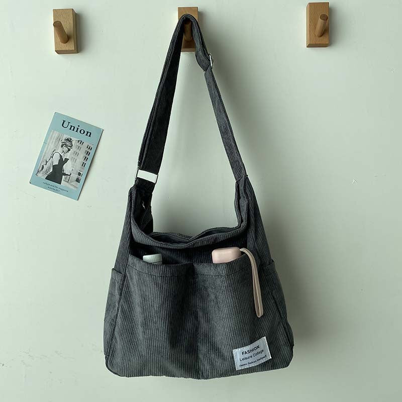Borsa a tracolla in velluto a coste