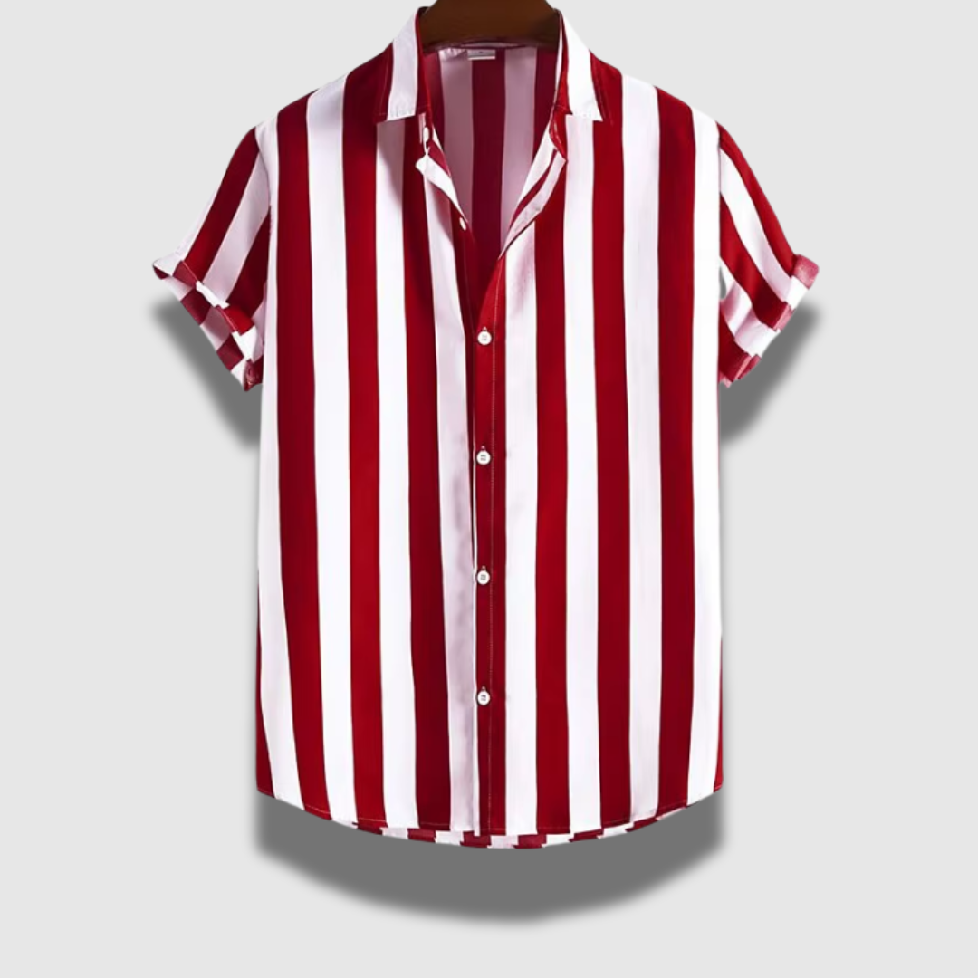 Camicia classica leggera a maniche corte a righe da uomo