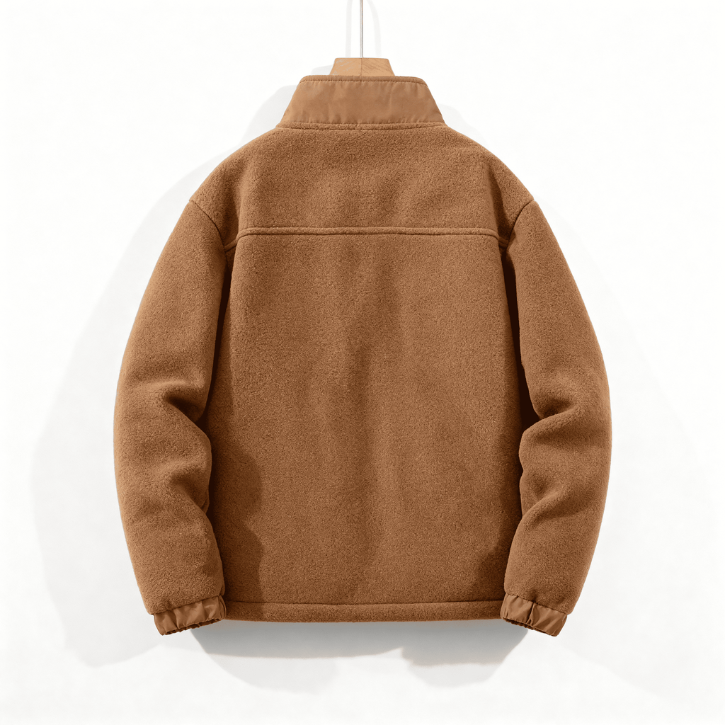 Giacca da uomo foderata in pile – Giacca spessa con collo alto e cerniera