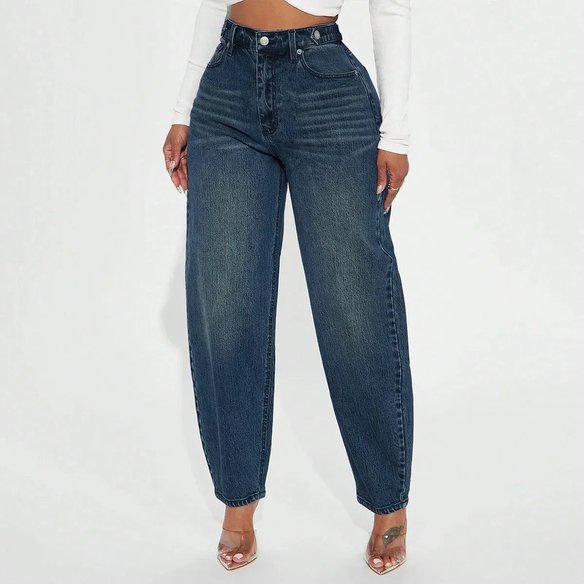 Jeans mom alla moda da donna | Vita alta