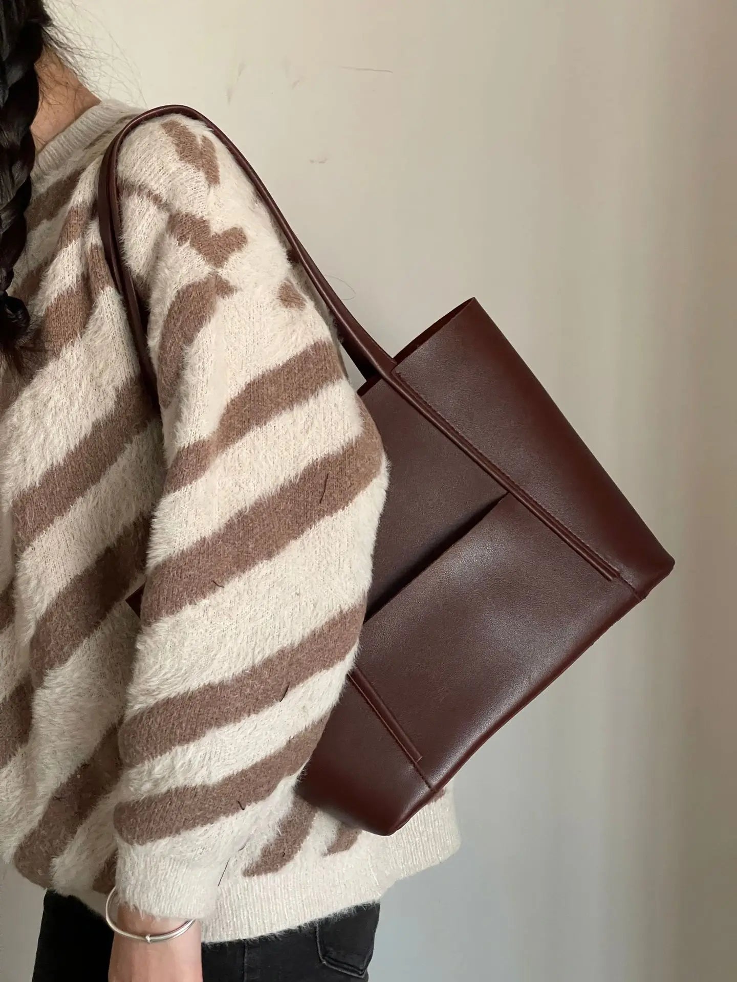 Borsa tote in pelle di lusso per donna - Borsa grande ed elegante per tutti i giorni
