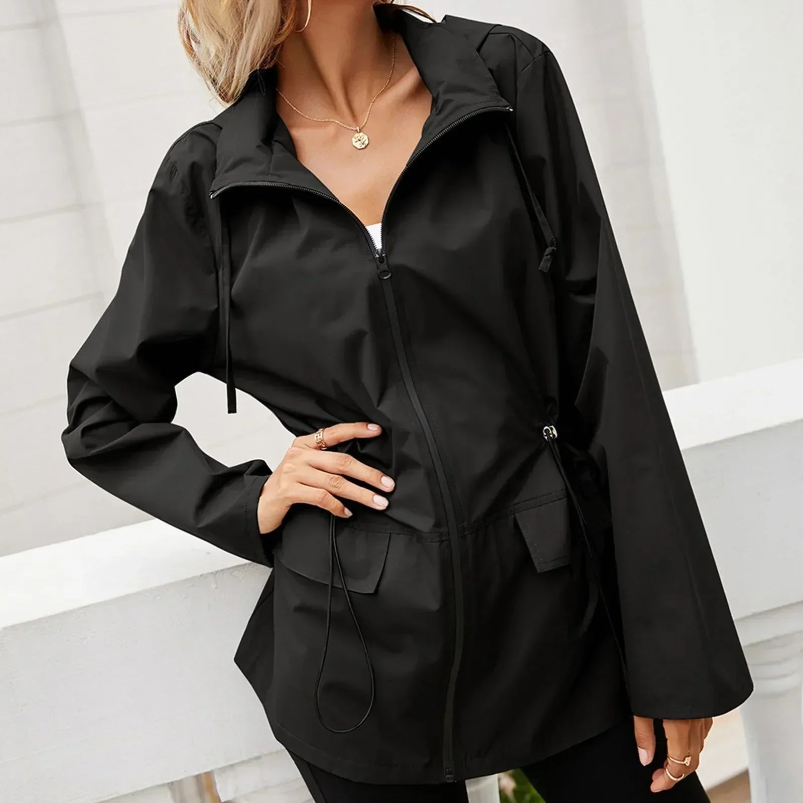 Giacca leggera da donna con zip - giacca casual outdoor elegante