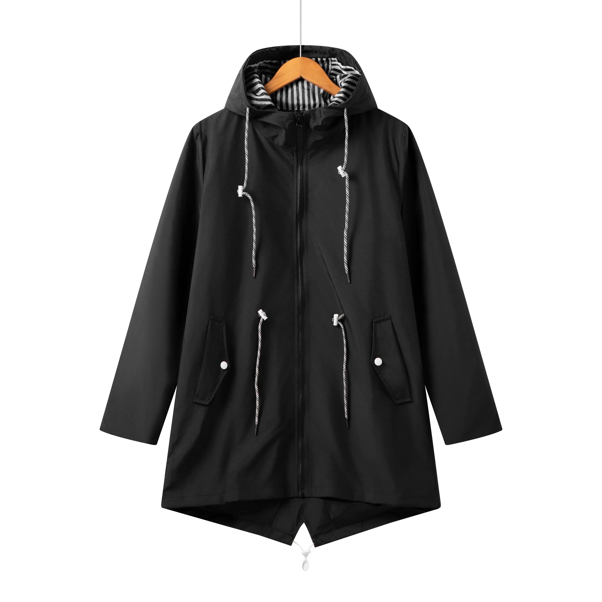 Trench impermeabile con cappuccio da donna | Casuale