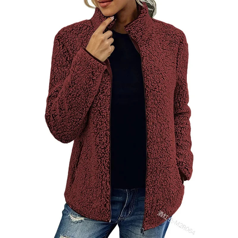 Giacca in pile di lusso da donna - calda ed elegante