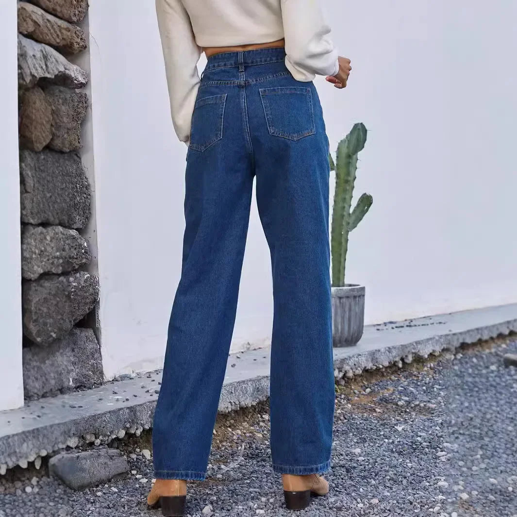Jeans mom casual da donna | Blu scuro