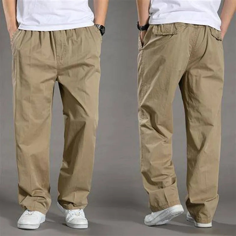 Pantaloni cargo casual da uomo – Pantaloni per tutti i giorni con elastico in vita