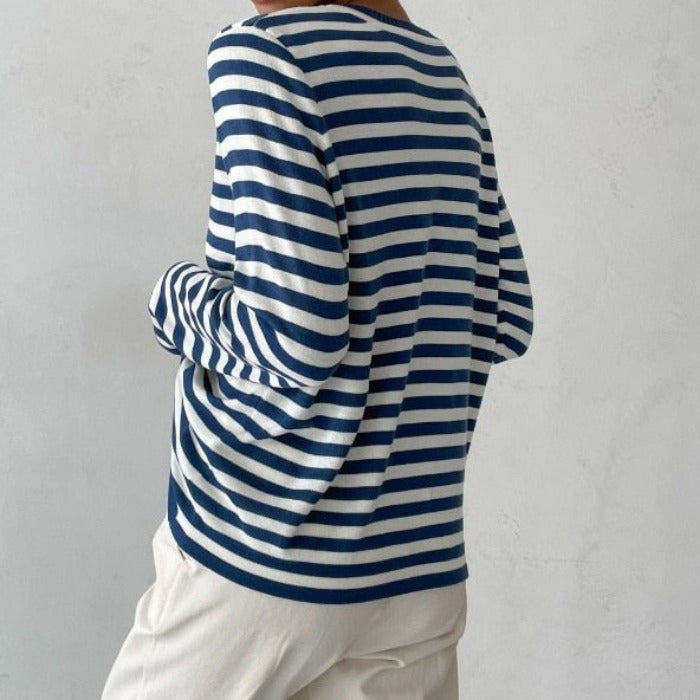Maglione casual a righe morbide da donna - Comodo a maniche lunghe